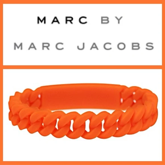 Marc By Marc Jacobs Orange Bracelet Standard Supply Braided Silicone Rubber - Picture 4 of 6